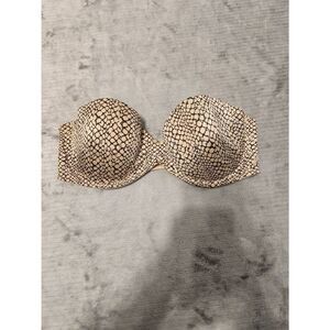 Aerie Size 34C Audrey Strapless Snake Print Bra Tan Black